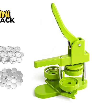 25mm Button Badge Maker - Professional Pinback Press Machine Kit | Includes 100 Button Parts, Cutter & Interchangeable Mould