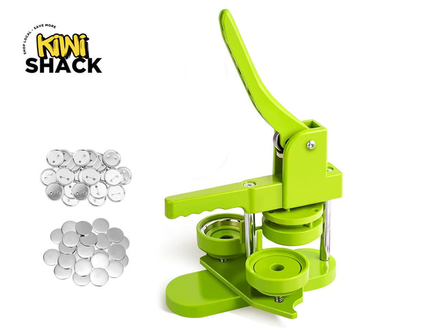 25mm Button Badge Maker - Professional Pinback Press Machine Kit | Includes 100 Button Parts, Cutter & Interchangeable Mould