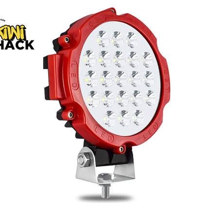 Red LED work light with Kiwi Shack logo on a white background