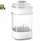 Kiwi Shack electric multi-functional bottle sterilizer and steam cooker with clear view chamber and control dial.
