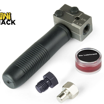 Mechanical tool set with components and lubricant on a white background, branded 'Kiwi Shack'.