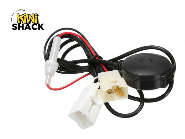 Electrical wiring harness with connectors on a white background, branded 'Kiwi Shack'.
