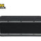 Black portable speaker with 'Kiwi Shack' branding on a white background