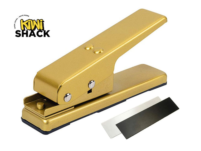Guitar Pick Punch Maker - Stainless Blade & Ergonomic Handle|Jam-Free Waste Chamber|Ergonomic Handle | Golden
