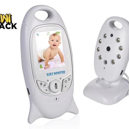 Baby monitor with digital display showing a baby, branded as Kini Shack.