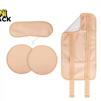 Kiwi Shack organic castor oil pack wrap set for liver, waist, breast, and eye care.