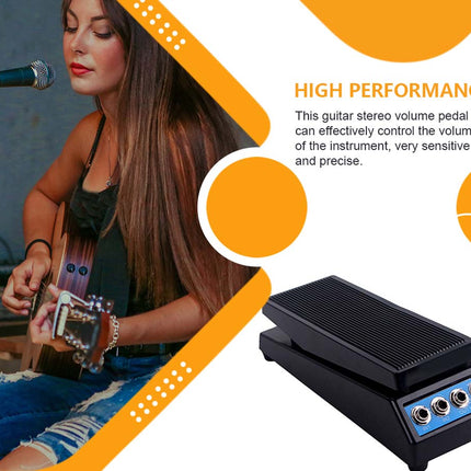 Dual Channel Volume Pedal | Passive Stereo Guitar Volume Effect Pedal with Amplitude Adjust Knob for Live & Studio
