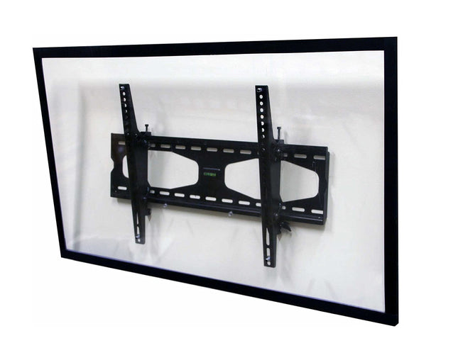 Black TV wall mount bracket on a white background