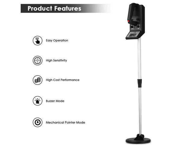 Product features of a stand with a device on a white background
