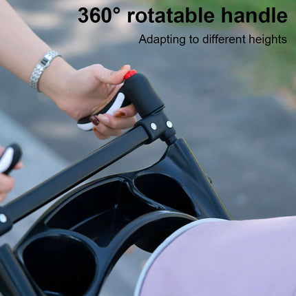 360-degree rotatable handle on a car cup holder with a blurred background