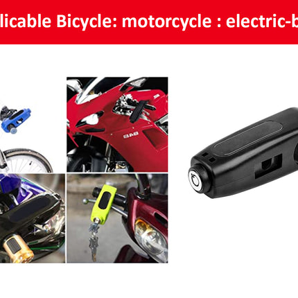 Product display with bicycle, motorcycle, and electric bike components on a red background.