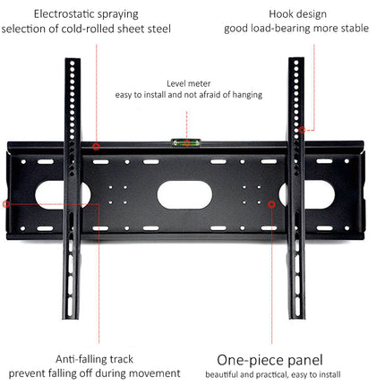 TV wall mount with features highlighted on a white background