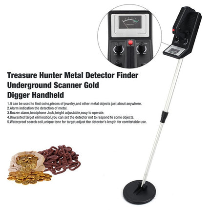 Metal detector with a stand and accessories on a white background