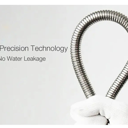 Silicone hose with high precision technology text on a light gray background