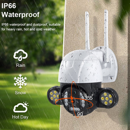IP66 waterproof security camera on a pole with outdoor setting