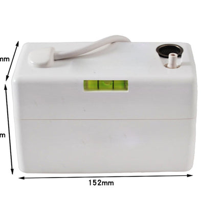 White battery pack with dimensions labeled on a white background