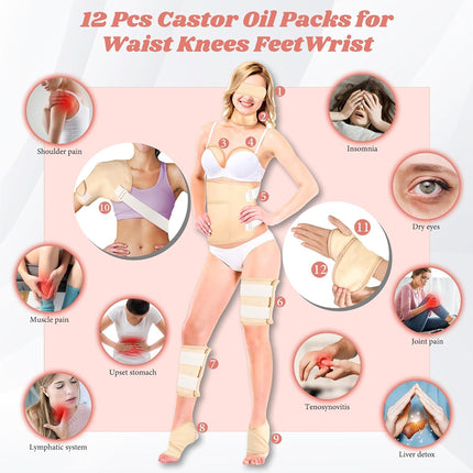 12Pcs Castor Oil Wrap Kit | NZ Sale