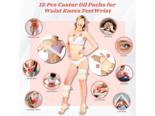 12Pcs Castor Oil Wrap Kit | NZ Sale