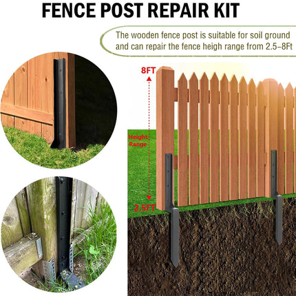 2Pcs Fence Post Repair Anchor Ground Spike