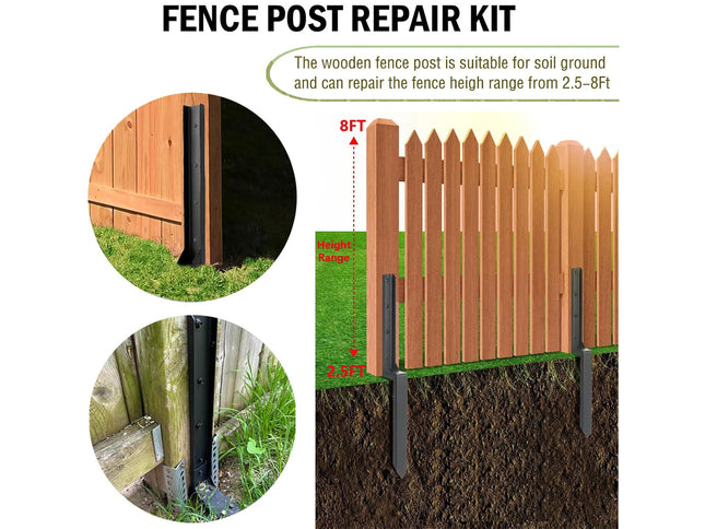 2Pcs Fence Post Repair Anchor Ground Spike