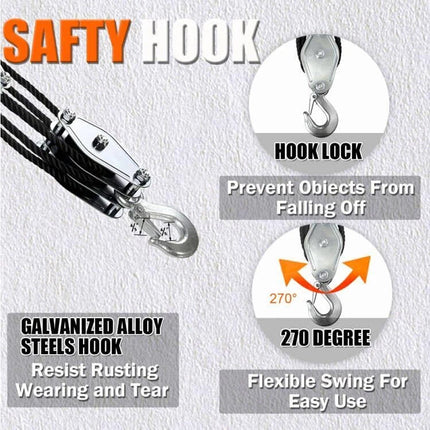 Block And Tackle Pulley 20m Rope | NZ Sale