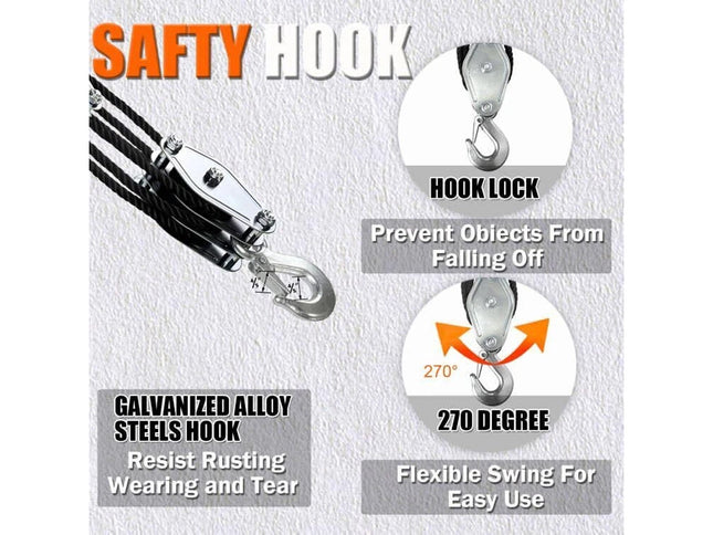Block And Tackle Pulley 20m Rope | NZ Sale