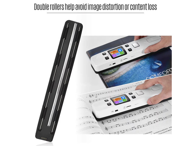 Scanner with double rollers on a white background