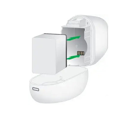 White electronic device with a transparent cover on a white background