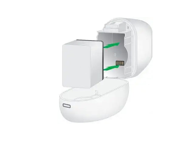 White electronic device with a transparent cover on a white background