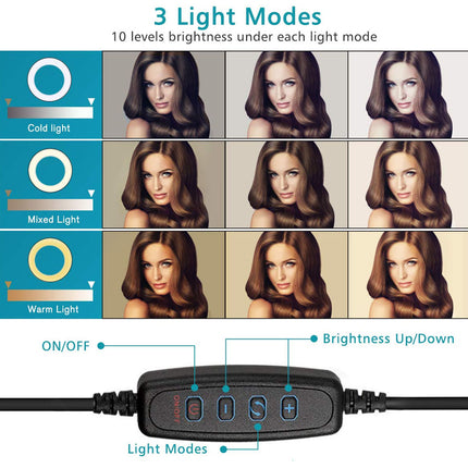 Hair dryer with light modes and brightness control on a white background