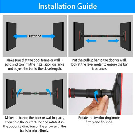 Installation guide for a pull-up bar with step-by-step instructions.