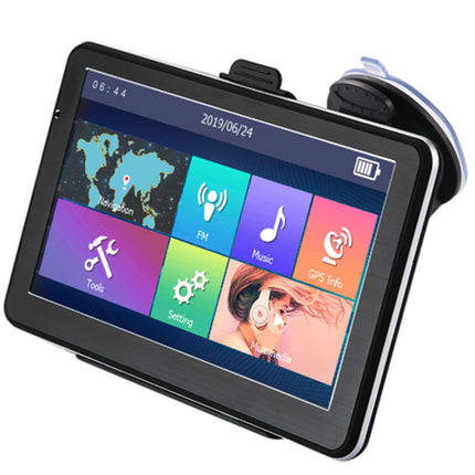 GPS device with colorful display on a white background