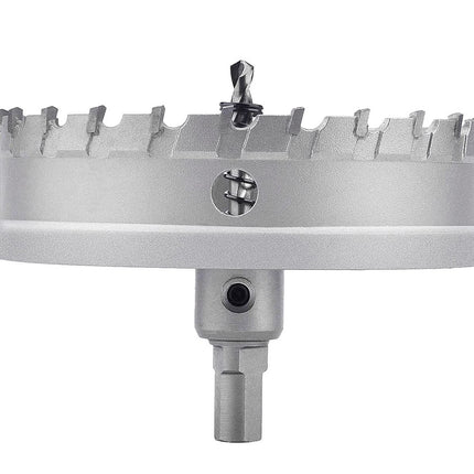 Metal hole saw on a white background