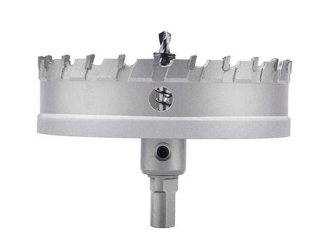 Metal hole saw on a white background