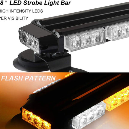 16.8 inch LED strobe light bar with high intensity LEDs and 26 flash pattern on a white background.