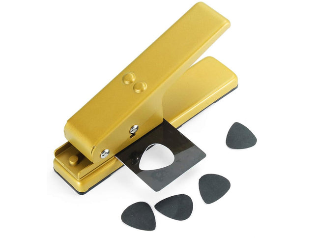 Guitar Pick Punch Maker - Stainless Blade & Ergonomic Handle|Jam-Free Waste Chamber|Ergonomic Handle | Golden