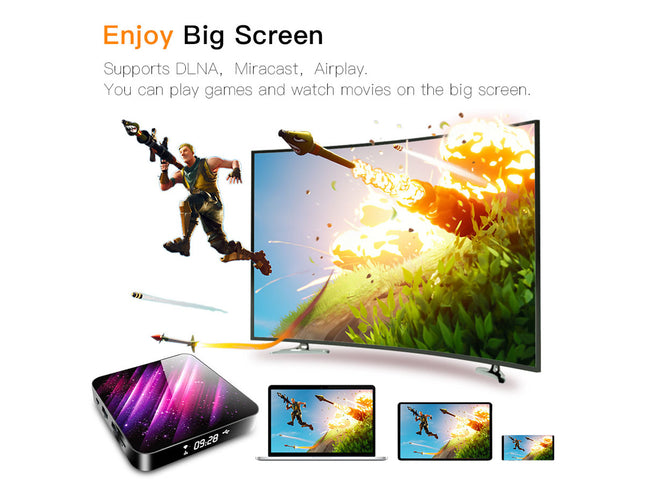 6K Android TV Box - Quad-Core with 2GB RAM & 16GB ROM | Android 10, Dual-Band WiFi 2.4/5G, Bluetooth 5.3, 3D & 4K Support