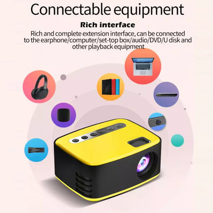 Connectable equipment with a yellow and black device on a white background