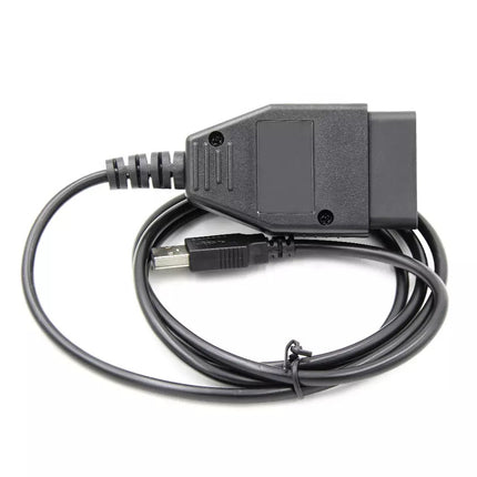 USB cable with connector on a white background