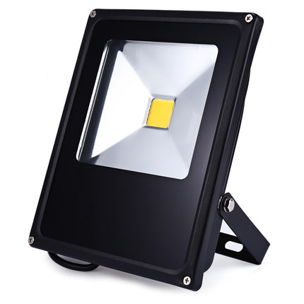 Black LED flood light on a white background