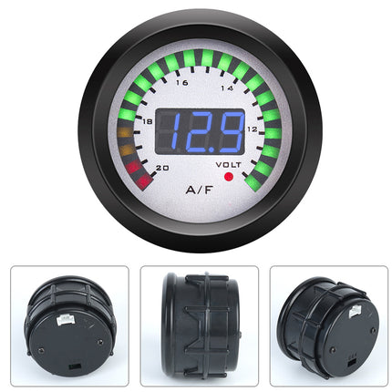 Digital gauge with A/F and voltage display on a white background
