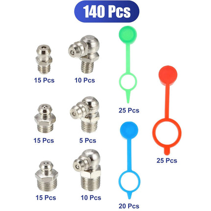 140Pcs Grease Nipple Fittings Assortment Kit | NZ Sale