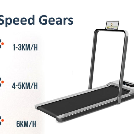Treadmill with speed gear indicators on a white background