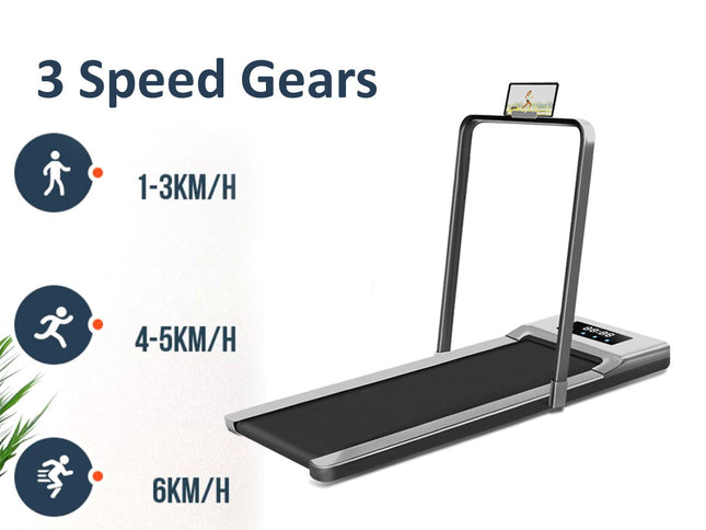 Treadmill with speed gear indicators on a white background