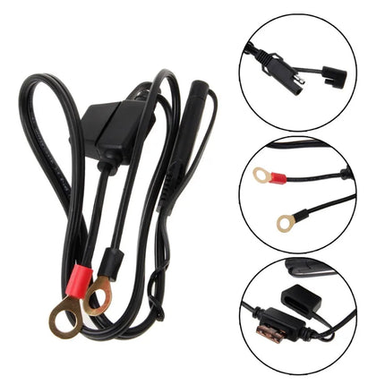 Car battery cable set with connectors on a white background