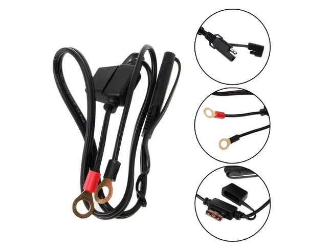 Car battery cable set with connectors on a white background