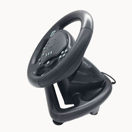 Game Steering Wheel - Dual Motor Vibration Feedback | 180° Rotation PC Xbox Switch Compatible Pedals Gearbox USB ZQ-004