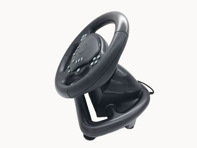 Game Steering Wheel - Dual Motor Vibration Feedback | 180° Rotation PC Xbox Switch Compatible Pedals Gearbox USB ZQ-004