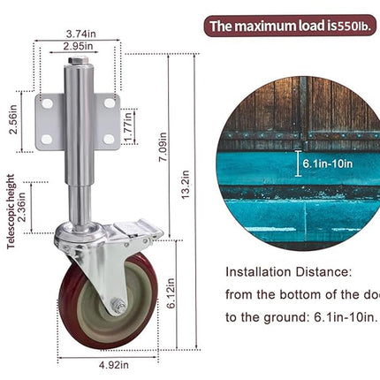 Door stopper with measurement details on a white background