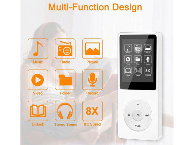 Multifunctional device with icons and a digital display on a white background
